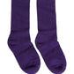 Violet Cotton Ribbed Mid Calf Women Accessory Socks
