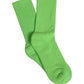 Green Cotton Ribbed Mid Calf Women Accessory Socks