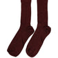 Maroon Viscose DG Logo Mid Calf Accessory Socks
