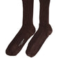 Dark Brown Wool DG Logo Mid Calf Accessory Socks