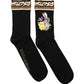 Black Rabbit Floral Wool Mid Calf Accessory Socks