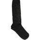 Dark Gray Sequined Wool Knee High Accessory Socks