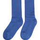 Blue Cotton Ribbed Mid Calf Women Accessory Socks