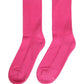 Pink Cotton Ribbed Mid Calf Women Accessory Socks