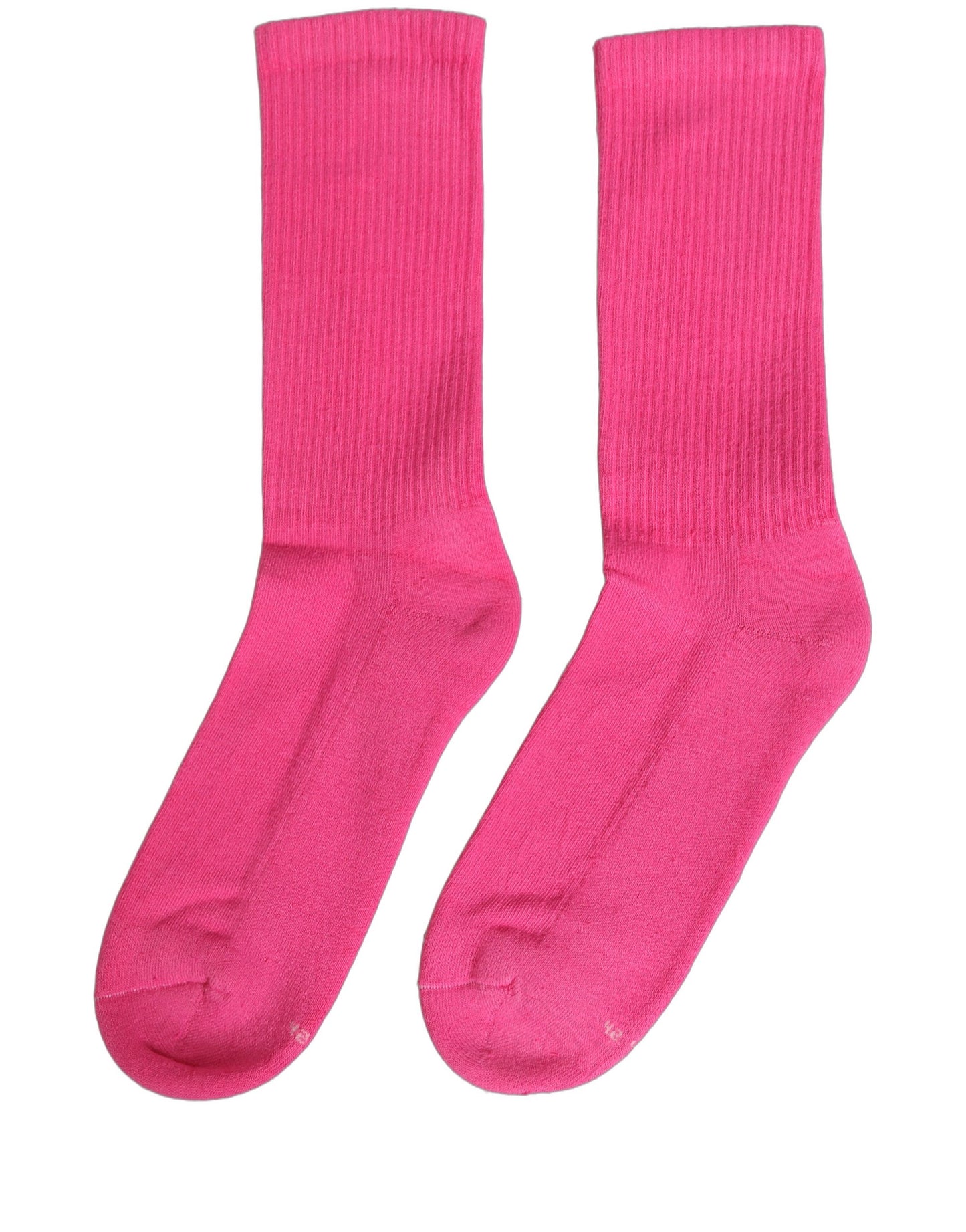 Pink Cotton Ribbed Mid Calf Women Accessory Socks