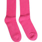 Pink Cotton Ribbed Mid Calf Women Accessory Socks
