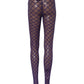 Purple Nylon Fishnet Pantyhose Stockings Socks