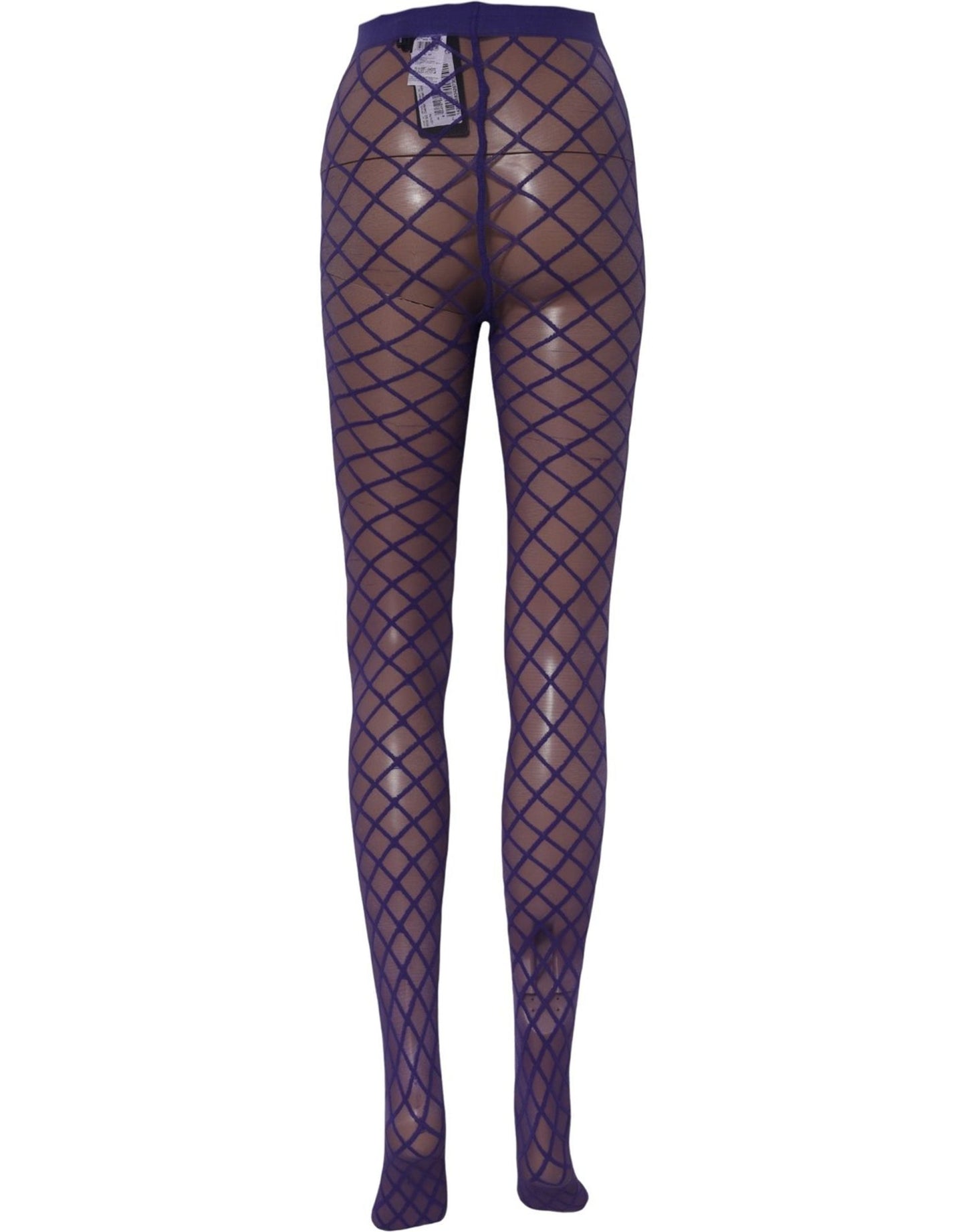 Purple Nylon Fishnet Pantyhose Stockings Socks