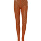 Orange Nylon Fishnet Pantyhose Stockings Socks