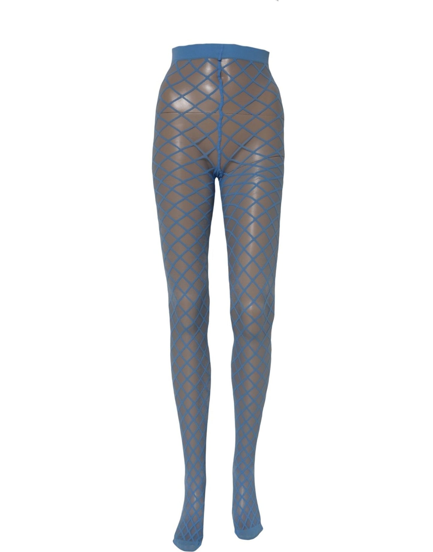 Light Blue Nylon Fishnet Pantyhose Stockings Socks