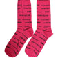 Pink Cotton Logo Print Mid Calf Accessory Socks
