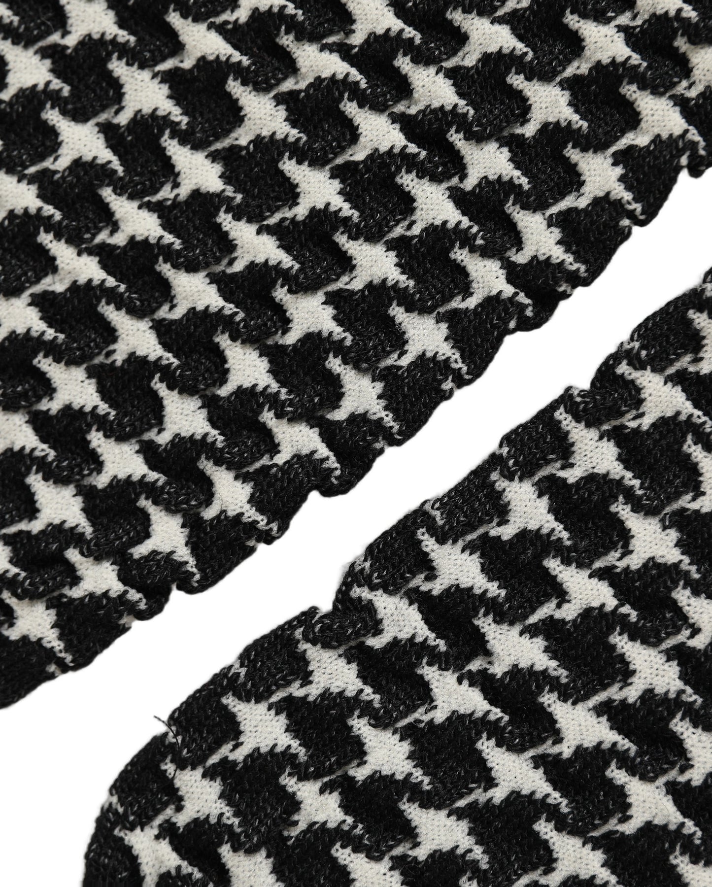 Black White Houndstooth Ankle Length Socks