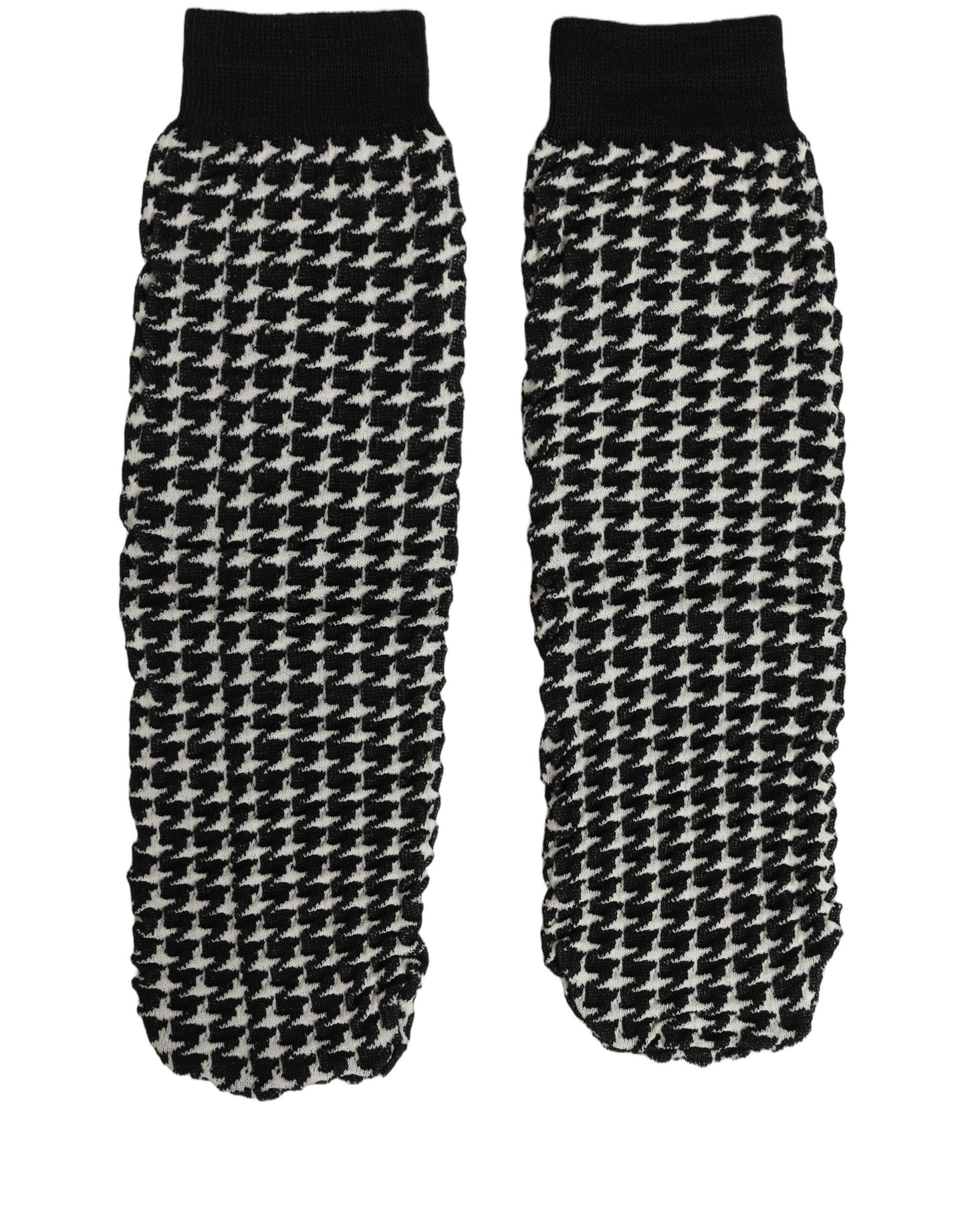 Black White Houndstooth Ankle Length Socks