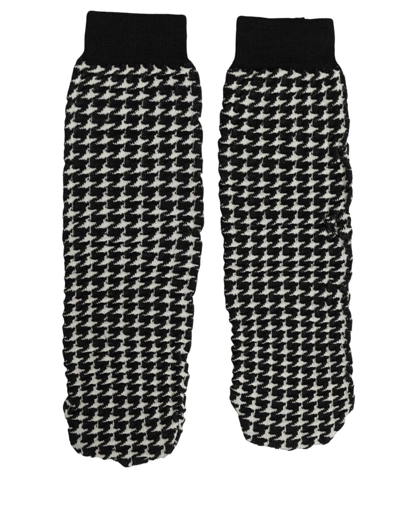 Black White Houndstooth Ankle Length Socks