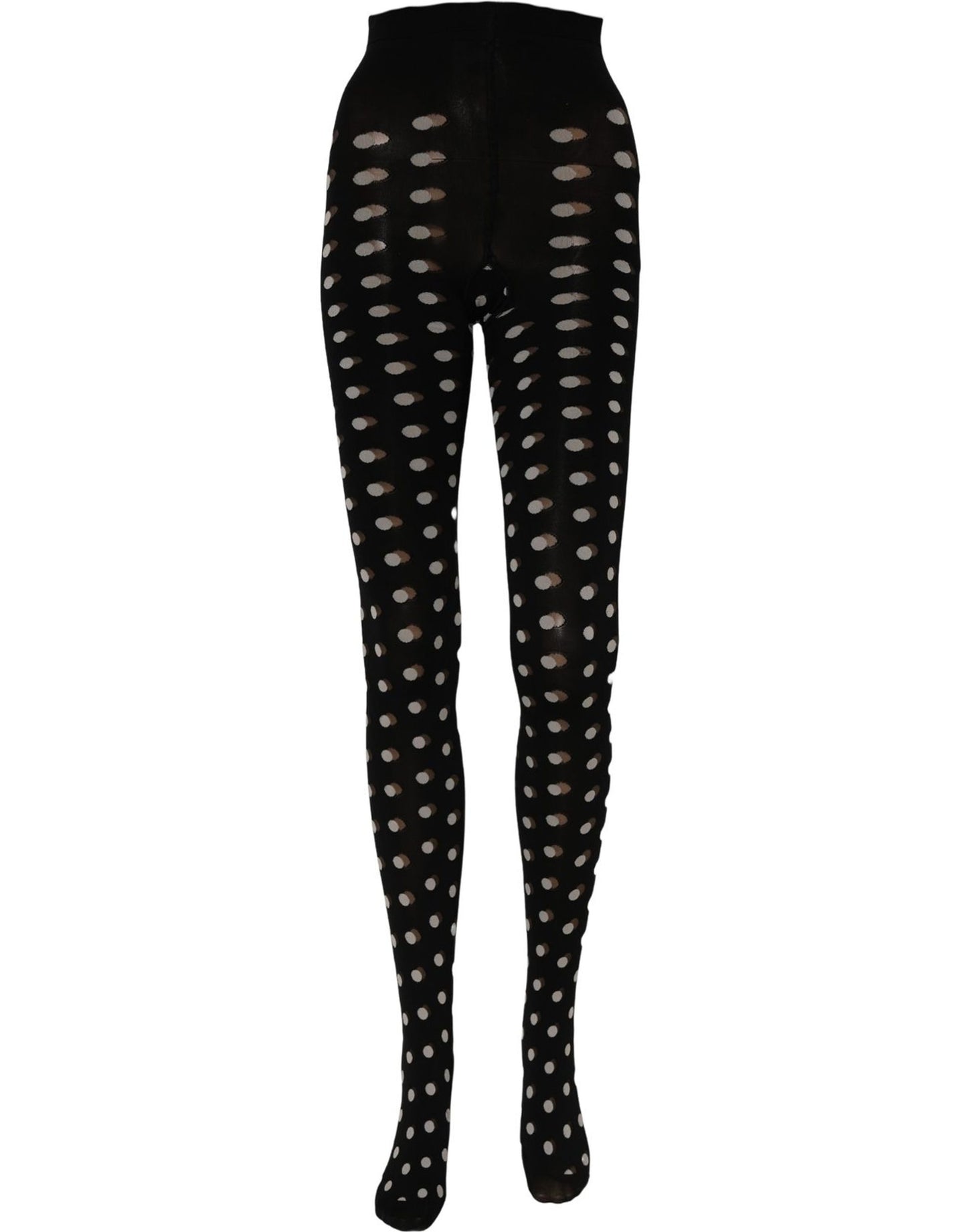 Black Polka Dot Fishnet Pantyhose Stockings Socks