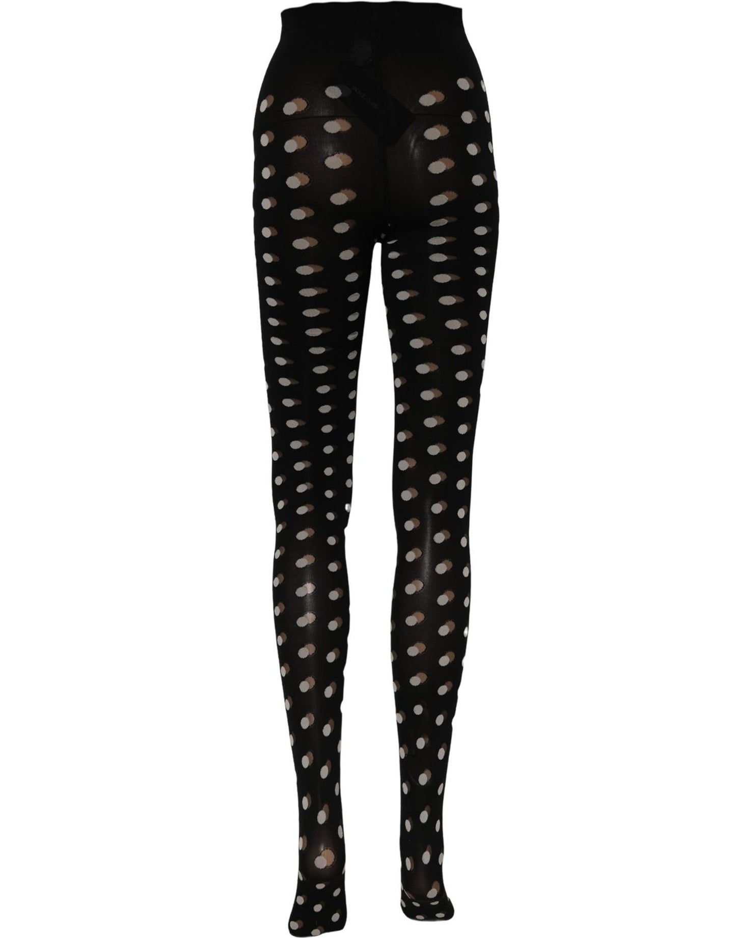 Black Polka Dot Fishnet Pantyhose Stockings Socks