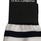 Black White Stripes Cotton Mid Calf Accessory Socks