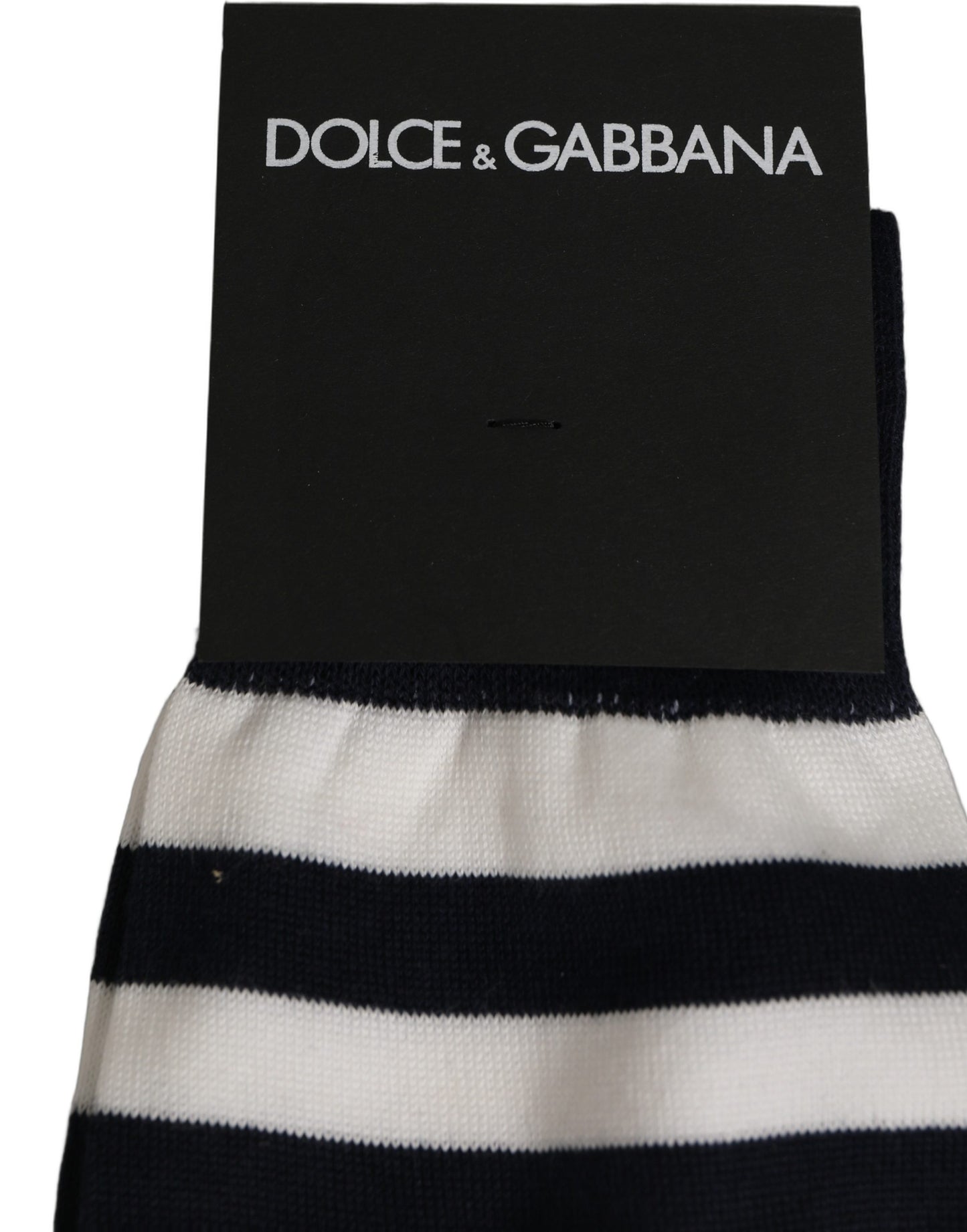 Black White Stripes Cotton Mid Calf Accessory Socks