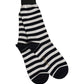 Black White Stripes Cotton Mid Calf Accessory Socks