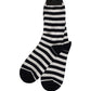 Black White Stripes Cotton Mid Calf Accessory Socks