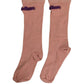 Dusty Pink Embroidered Mid Calf Accessory Socks