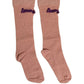 Dusty Pink Embroidered Mid Calf Accessory Socks