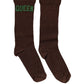 Brown Embroidered Cotton Mid Calf Accessory Socks