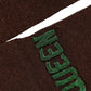 Brown Embroidered Cotton Mid Calf Accessory Socks
