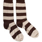 Brown Beige Stripes Mid Calf Accessory Socks