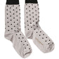 Gray Viscose Stretch Dotted Women Accessory Socks