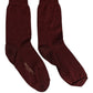 Burgundy Viscose Mid Calf Accessory Socks