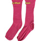 Pink Embroidered Cotton Mid Calf Accessory Socks