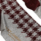 Maroon Gray Houndstooth Mid Calf Accessory Socks