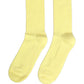 Yellow Cotton Ribbed Mid Calf Women Accessory Socks