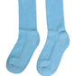 Light Blue Cotton Ribbed Mid Calf Accessory Socks