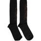 Dark Gray Sequined Wool Knee High Accessory Socks