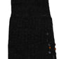 Dark Gray Sequined Wool Knee High Accessory Socks