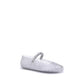 White Polyurethane Ballet Flats