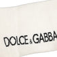White Black Cotton Ankle Length DG Logo Socks