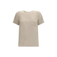 Beige Silk T-Shirt