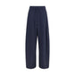 Blue Polyamide Casual Pants