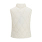 White Polyester Sleeveless Jacket