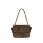 Bicolor Suede Leather Shoulder Bag
