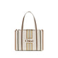 Beige Cotton Shoulder Bag