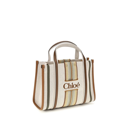 Beige Cotton Shoulder Bag