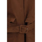Brown Cotton Full-Length Jacket
