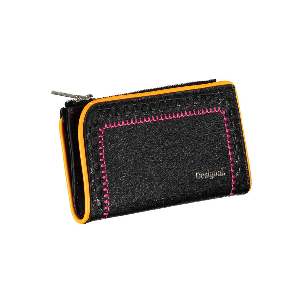 Black Polyurethane Women's Wallet