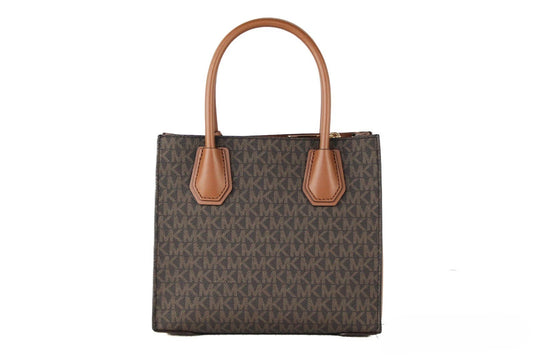 MICHAEL KORS Mercer 35S1GM9M2B Medium Logo And Leather Accordion Crossbody Bag In Brown