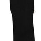 Black Cotton Ribbed Logo Over The Calf Women Socks