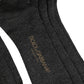 Dark Gray Wool Logo Calf Long Ribbed Accessory Socks